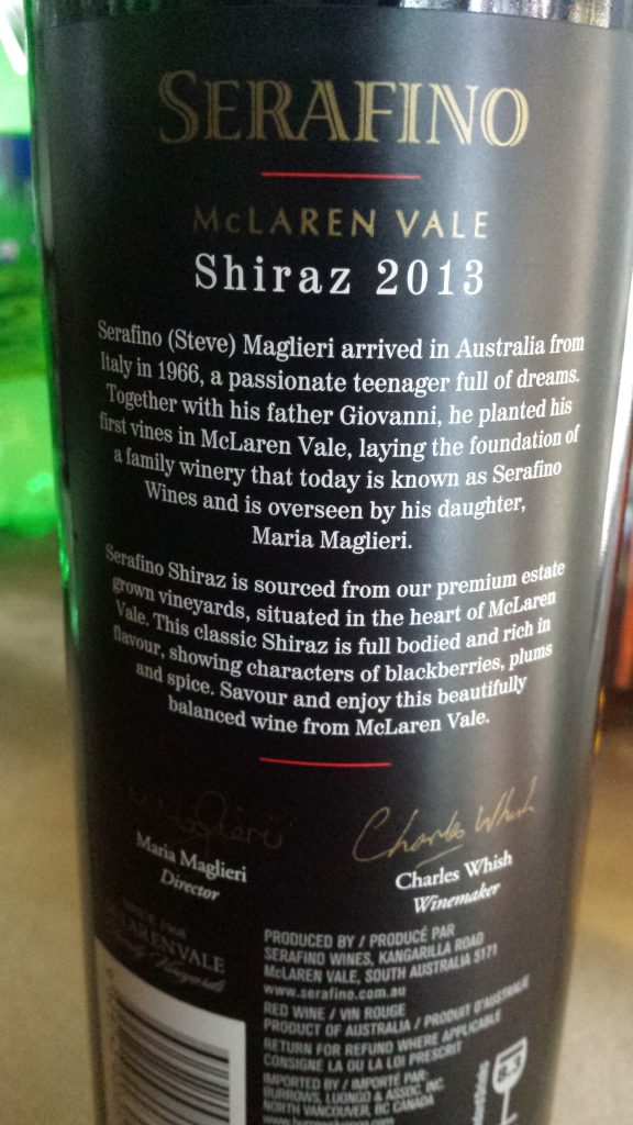 serafino-shiraz-tasting-note-back-wine-bottle