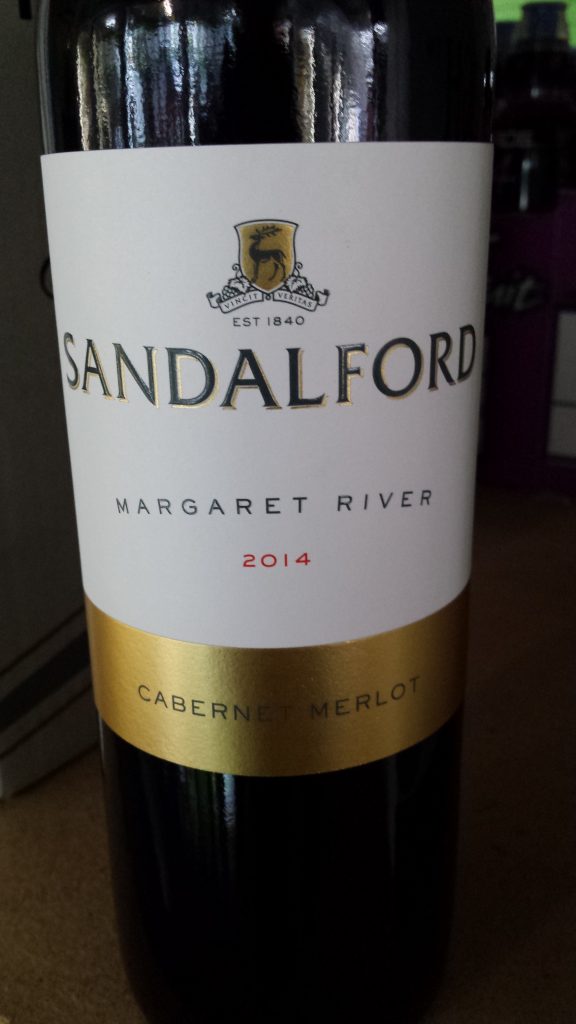 Sandalford Margaret River Cabernet Merlot Close up wine lable front bottle